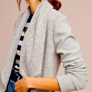 Anthropologie Dolan Northfield fleece sweater wrap jacket S heather grey